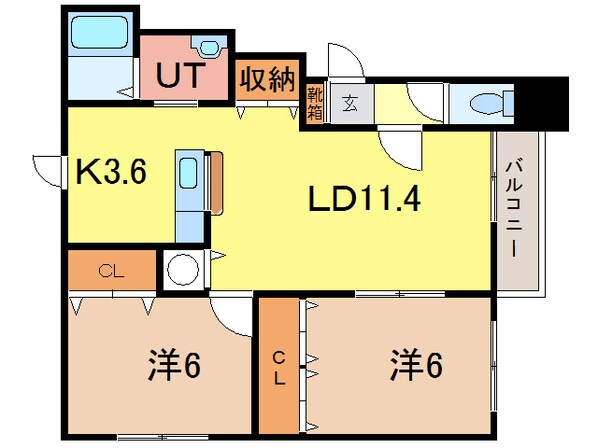 ＨＫプラザ6条通の物件間取画像